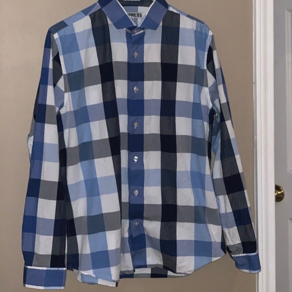EXPRESS “Fitted” long sleeve dress shirt - Picture 3 of 3